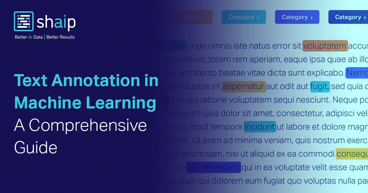 Text annotation in machine learning